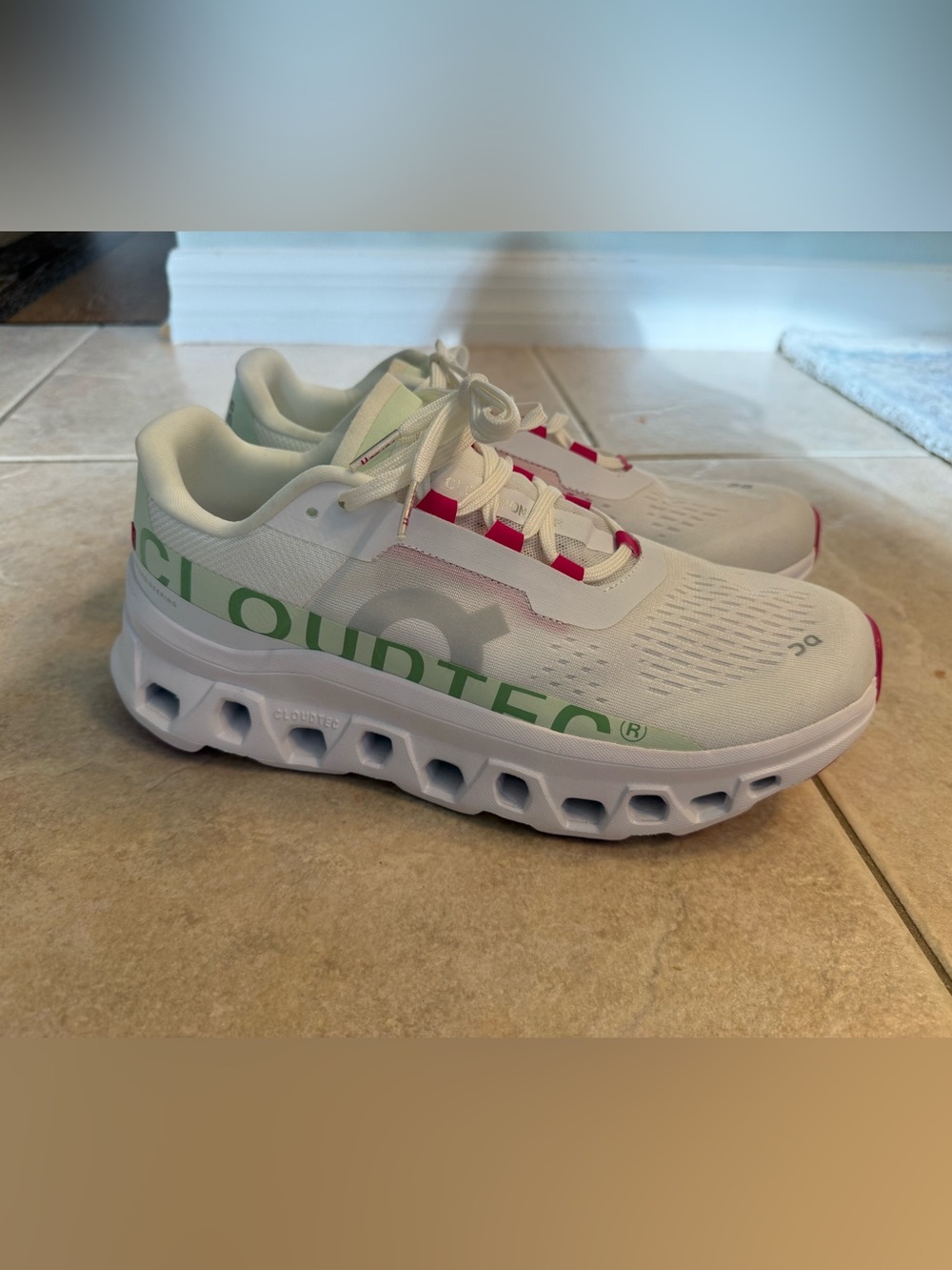 On Cloudmonster WHITE LIMA Women's Running Shoes 10.5 NEW - Picture 4 of 13